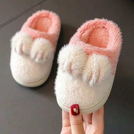 

TOWED22 Toddler Sandals Kids Cotton Slippers Girls Boys Memory Foam Comfy House Slippers Bedroom Home Slippers Winter Warm Pink