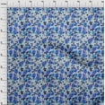 thumbnail image 4 of oneOone Cotton Jersey Medium Blue Fabric Floral Fabric For Sewing Printed Craft Fabric By The Yard 58 Inch Wide, 4 of 4