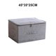 thumbnail image 4 of Caja de almacenamiento de ropa para el hogar, dormitorio, organizador de ropa interior de algodón y lino con tapa Simple, contenedor de Almacenamiento y organización del hogar Gris, 45*35*25 CM L Naiovety HA077426-08, 4 of 6