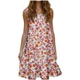thumbnail image 2 of Jinhomg Womens Sleeveless Sundresses Flowy Swing Aline Midi Dress Casual Comfy Floral Print U Neck Tank Dresses Cute Vacation Beach Dress Yellow S, 2 of 6