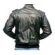 thumbnail image 3 of Chamarra de piel negra para caballero con 5 bolsas frontales, acrilán en cintura y puños, cuello de broches y bolsa en manga Castelli Leather Authentic Ferragamo Juvenil con 1 bolsa en brazo y 5 bolsas frontales, acrilán en cintura y puños, 3 of 4