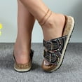 thumbnail image 6 of GJPBGK Women Sandals Women Double Buckle Slide Sandals Comfortable Cushion Insole Non-Slip Rubber Sole Good for Shopping, Parties & Casual Outings, 6 of 6
