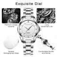 thumbnail image 2 of Bomieux Women Watch Quartz Lady Wristwatch with Solid Stainess Steel Band Luminous Pointer 3ATM Waterproof Watch Gift for Woman, 2 of 8