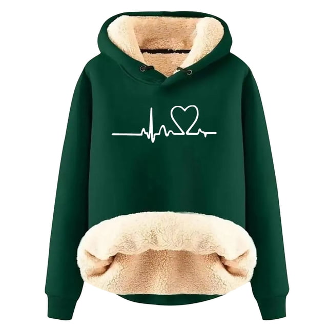 WEAIXIMIUNG Chandails à Col Rond Graphiques pour Femmes d'Hiver un Cardigan Chaud Rembourré en Velours Sherbet Veste à Capuche