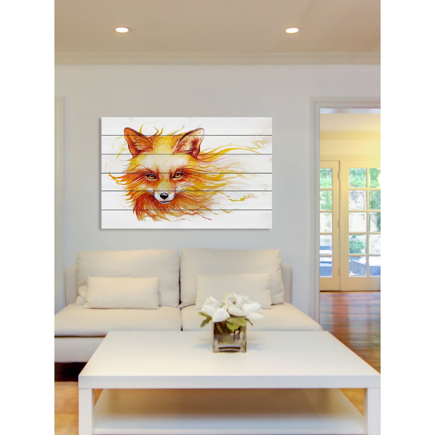 "Autumn" Painting Print on White Wood