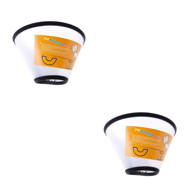 serony Translucent Dog Protective Collar Pet Wound Anti-Bite Ring Protective Cover Cat Dog Bath Shield No.07 2Set