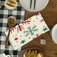 thumbnail image 5 of YladaFaie Red Green Snowflakes Christmas Kitchen Dish Towels Set of 2 Funny Pattern Hand Towels with Hanging Loop for Bathroom Cooking Home Decor, 16 x 24 Inch, 5 of 7