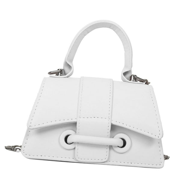 Bolso con cadena, monedero, bolso de mano informal para vacaciones, bolso cruzado Blanco
