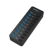 Sabrent 10-Port 60W USB 3.0 Hub with Individual Power Switches and LEDs (HB-BU10) - USB 3.0 - External - 10 USB Port(s) - 10 USB 3.0 Port(s) - PC, Mac, Linux, Windows