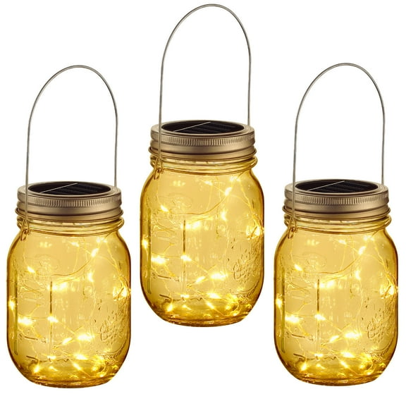 LEORX Solar Lights Copper Outdoor Flexible 3Pcs