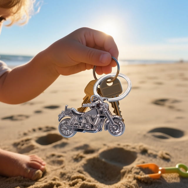 RXIRUCGD Creatives And Cool Motorcycle Keychain Pendant Simulation Electrics Car Metal Shaped Keychain Commemorative Gift