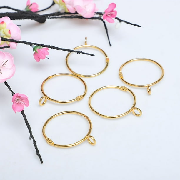 Anillos para varillas de cortina, anillo de metal de 2" con ojales, paquete de 20, tono dorado