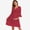 J-854 Wine, variant on Women's Maternity Dress Three-quarter Sleeves Base Layer Elastic V-neck Dress Women's Maternity Dress