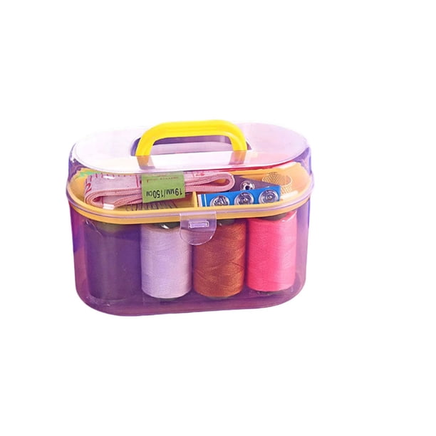 Cateissary Caja de costura de plástico de autoensamblaje, juego de costura acolchada a mano, organizador, accesorio, herramienta, Kit de hilo, Almacenamiento y organización del hogar