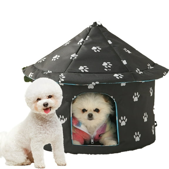 KYAIGUO Cat House with Removable Cushion Outdoor Cat House Weatherproof Four Season Pet Nest Kitty Shelter House Small Dog Tent Cabin for Indoor Outdoor