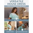 thumbnail image 5 of Casual Nights Women's Snap Front House Dress, Lightweight Short Sleeve Cotton-Poly Knit Duster Robe with Pockets, Mid-Calf, Plaid Light Green 4X, 5 of 6