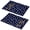 Alien and UFO Deep Blue Pattern, variant on Alien Head and UFO Deep Black Pattern PVC Woven Placemats Set Of 2, Bar Counter Pads Non-slip Gift Ideas for Housewarming Holiday Gifts,12" X 18"