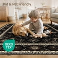 thumbnail image 4 of ODIKA 9'x12' Washable Area Rug Non-Shedding, Easy Care Farmhouse Banded Border Concentric Ring Folk Primitive Spotted Refined for Master Suite, California King, Under Bed, 4 of 7