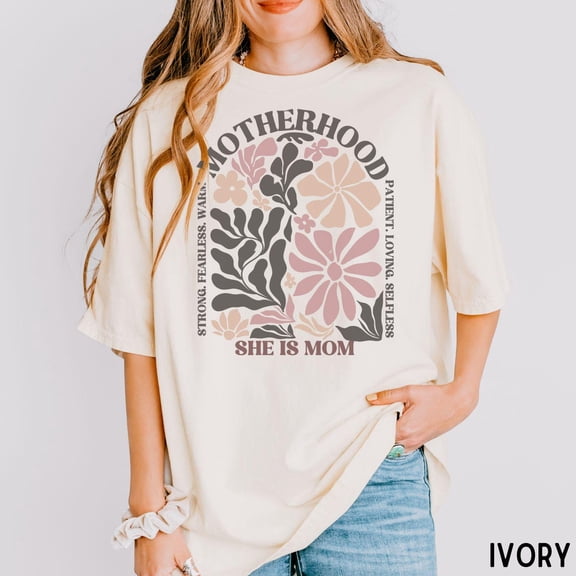 Tee Clo Boho Floral Motherhood Shirt, Mother'S Day Gift, Cute She Is Mom Wildflower Tee, New Mom Gift, Mama Crewneck, Trendy Mama All Size S-5XL, Full Size S-5XL