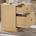 thumbnail image 4 of Kicctian Modern Fluted Nightstand,Bedside Table Small Accent Storage Cabinet with 2 Drawers,Side End Table for Bedroom,Oak Color, 4 of 8