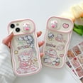 thumbnail image 2 of Funda de teléfono Kawaii Sanrio Hello Kitty Push The Window, arena movediza para IPhone 14, 13, 12, 11 Pro Max Plus, 14Pro, cubierta trasera anticaída Fivean unisex, 2 of 2