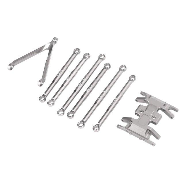 for SCX24 Pull Rod Kit, Light Weight Small Size Aluminium Alloy 1/24 Durable 6Pcs For SCX24 Tie Rod Kit for RC Car Black,Red,Titanium Color