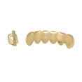 thumbnail image 3 of Parrillas chapadas en 18 quilates, accesorios extraíbles, joyería, parrilla bucal, dientes dorado, 3 of 4
