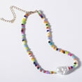 thumbnail image 6 of AYYUFE Bohemian Summer Beach Women Irregular Pearl Colorful Beaded Choker Necklace, 6 of 7