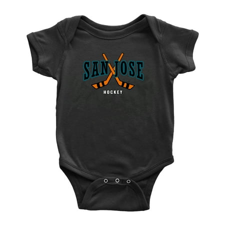 

Cute San Jose Baby Romper Hockey Fan Baby Jersey Clothes (Black 6-12 Monthes)