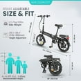 thumbnail image 4 of Electric Bike for Adults 16" Battery Range up to 65KM with 500W Motor | Folding Electric Bicycle ,Commuter City E-Bike | Cruiser bike w/ 27kmh SPEED | Waterproof IP54, 4 of 10