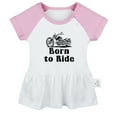 thumbnail image 1 of Born to Ride Funny Dresses For Baby, Newborn Babies Skirts, Infant Princess Dress, 0-24M Kids Graphic Clothes (Pink Raglan Dresses, 18-24 Months), 1 of 4
