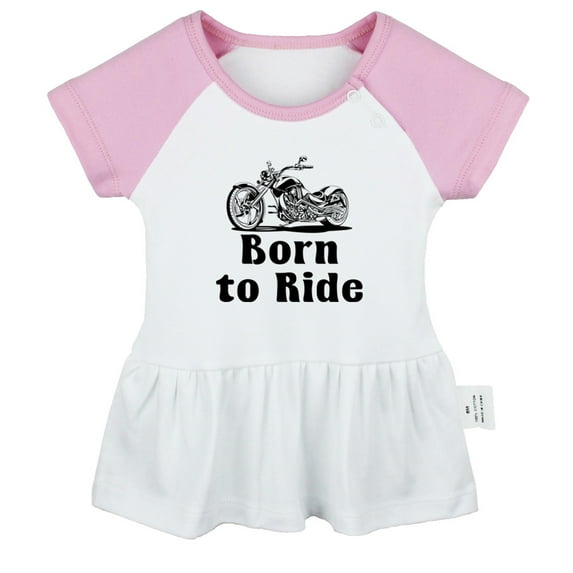 Born to Ride Funny Dresses For Baby, Newborn Babies Skirts, Infant Princess Dress, 0-24M Kids Graphic Clothes (Pink Raglan Dresses, 18-24 Months)