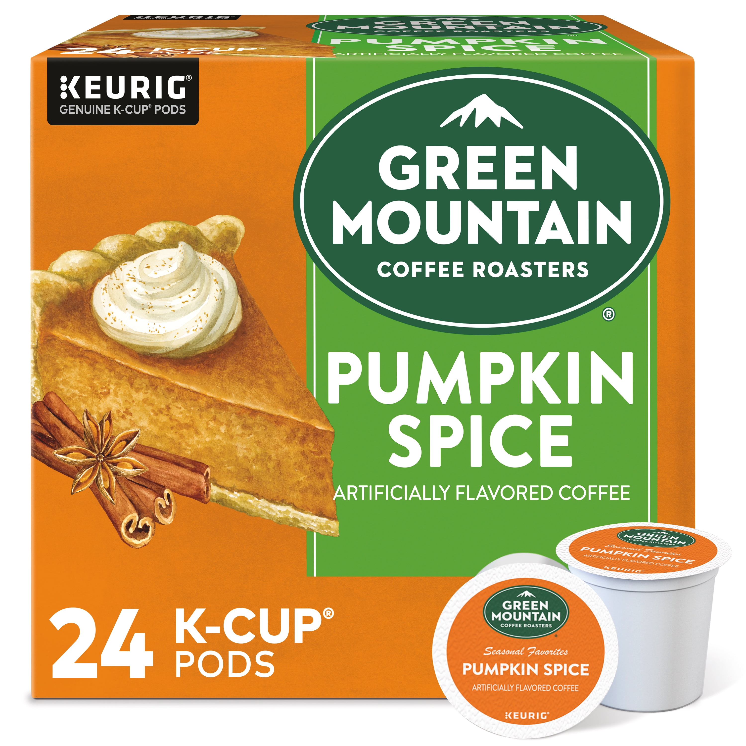 Green Mountain Coffee Roasters Pumpkin Spice Single Serve Light Roast Keurig Coffee Pods 24 Ct Walmart Com