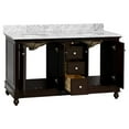 thumbnail image 2 of Bella 60" Double Bathroom Vanity with Chocolate Cabinet and Carrara Marble Top, 2 of 6