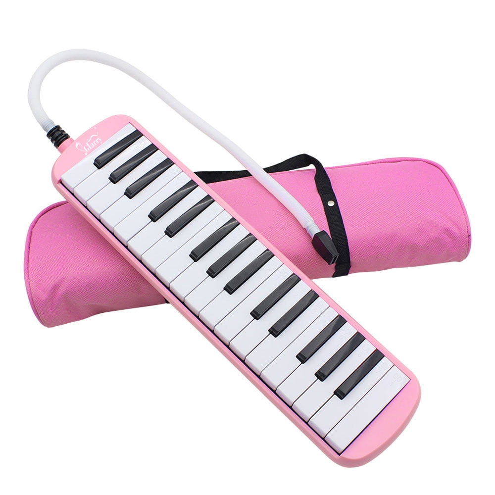 Glarry Pink 32 Key Piano Style Melodica with Mouthpiece Hose