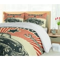 thumbnail image 5 of Ambesonne Vintage Duvet Cover Set, 60's Retro Car Pop Art, Queen, Emerald Orange, 5 of 6