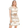 thumbnail image 5 of Women's Sleepshirts Cute Bear Face Pattern Nightgowns Sleep for Women Soft House Dresses Night Gown for Ladies, 5 of 6