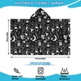 thumbnail image 2 of Black Gothic Moon Card Moth Pattern Hooded Bath Towel，50"x30" for Ages 3 To 12 Kids, Quick Dry Lightweight Soft Microfiber Hood Beach Towel Cover Up for Kids, 2 of 7