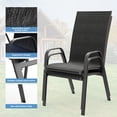 thumbnail image 5 of FUNDAZE Outdoor Dining Chairs Set of 4, Patio Dining Chair Stackable Armrest Patio Chairs Space Saving for Garden Backyard Deck, Black, 5 of 8