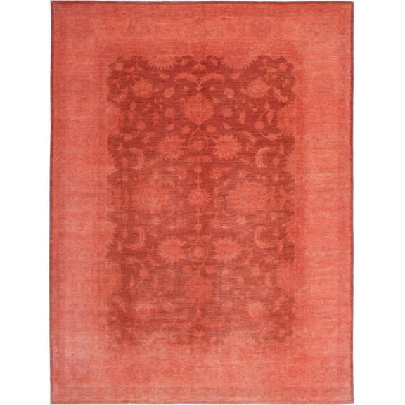 Hand Knotted Overdye Wool Rug - 8'8'' x 11'6''