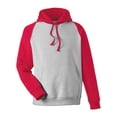 thumbnail image 4 of Team 365 TT96CB Unisex Zone HydroSport™ Heavyweight Colorblock Hooded Sweatshirt-Athletic Heather/ Sport Red-M, 4 of 6
