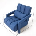 thumbnail image 4 of Modern Accent Chair, Mid-Century Living Room Chair with Waist Pillow and Solid Wood Frame, Indoor Lounge Chair for Bedroom Reading Room, Navy Blue, 4 of 7