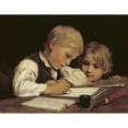 thumbnail image 3 of Anker, Albert 18x15 Black Modern Framed Museum Art Print Titled - A Boy Writing, 3 of 5