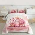 thumbnail image 3 of Homewish Pumpkin Carriage Bedding Comforter Set,Fairy Tale Princess Twin Comforter Sets,Pink White Bedding Set For Girls Teens,Microfiber Bedroom Decor Reversible,2 Pieces, 3 of 9