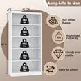 thumbnail image 2 of Metal Bookcase and Bookshelf, 66 in Tall Heavy Duty Bookshelf with 4 Adjustable Storage Shelves, Large Deep Bookcase for Home, Library, Office, Bedroom, School, White, 2 of 7