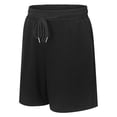 thumbnail image 6 of LIIPEE Girls Kids Solid Color Drawstring Waist Waffle Knit Casual Shorts For Summer Daily Wear Outdoor Activities School Casual Outings Black 3-4 Years, 6 of 9