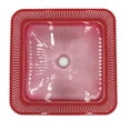thumbnail image 7 of Plaza 15" Square Decorative Pink Vessel Glass Sinks With 30" White Base, 7 of 7