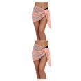 thumbnail image 4 of Qarigey Vestidos de playa Diseño ahuecado sexy Cubierta de de encaje transpirable Tipo de envoltura de secado rápido Buena elasticidad Rosado L 2piezas Qarigey CBP392928, 4 of 6