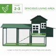 thumbnail image 4 of PawHut 84" Chicken Coop Wooden Hen House Rabbit Hutch Poultry Cage Pen Outdoor Backyard with Nesting Box and Run, Green, 4 of 10
