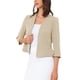 thumbnail image 4 of INSPIRAR CHIC Blazer Elegante para Mujeres, Chaqueta de Traje de Trabajo con Peplum, Sin Cuello, de Manga 3/4, Talla M, Color Albaricoque, 4 of 6